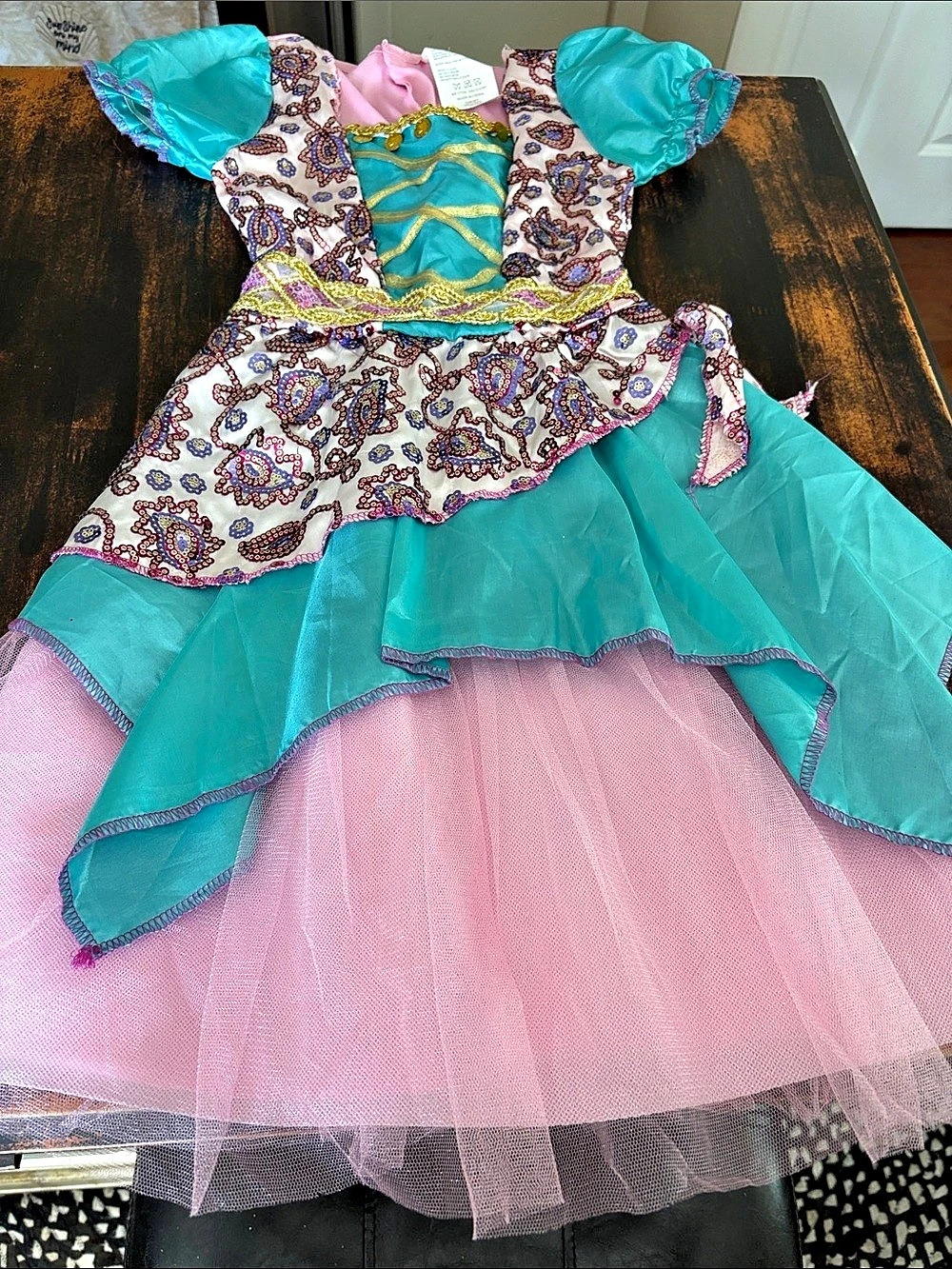 Disney Princess Jasmine Costume for Kids Girls 3T Turquoise & Pink